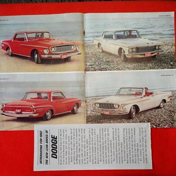 1961 Dodge 1962 Lancer Polara Dart Red White Cars 2+pg 21x13‎ Vtg 60s PRINT AD- - Picture 1 of 13